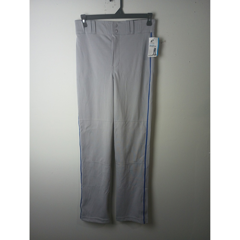 Champro Youth XL Triple Crown Open Bottom Baseball Pants Grey Royal Blue BP91U